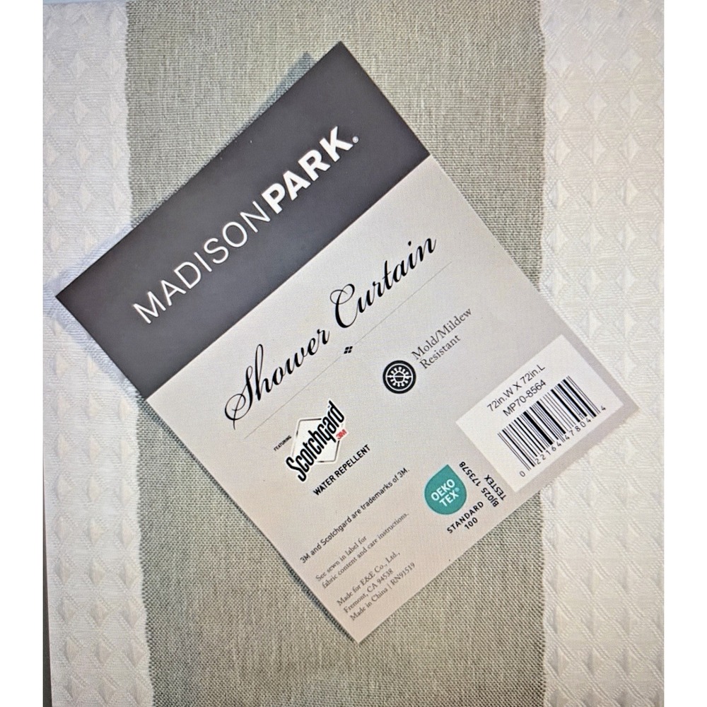 Madison Park Shower Curtain Spa Waffle Weave Shower Curtain Bathroom 72x72 Sage
